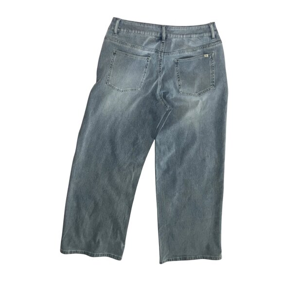 Halara Flex Asymmetric Low Rise Pockets Baggy Wide Leg Washed Casual Jeans Sz Sm - Picture 8 of 12